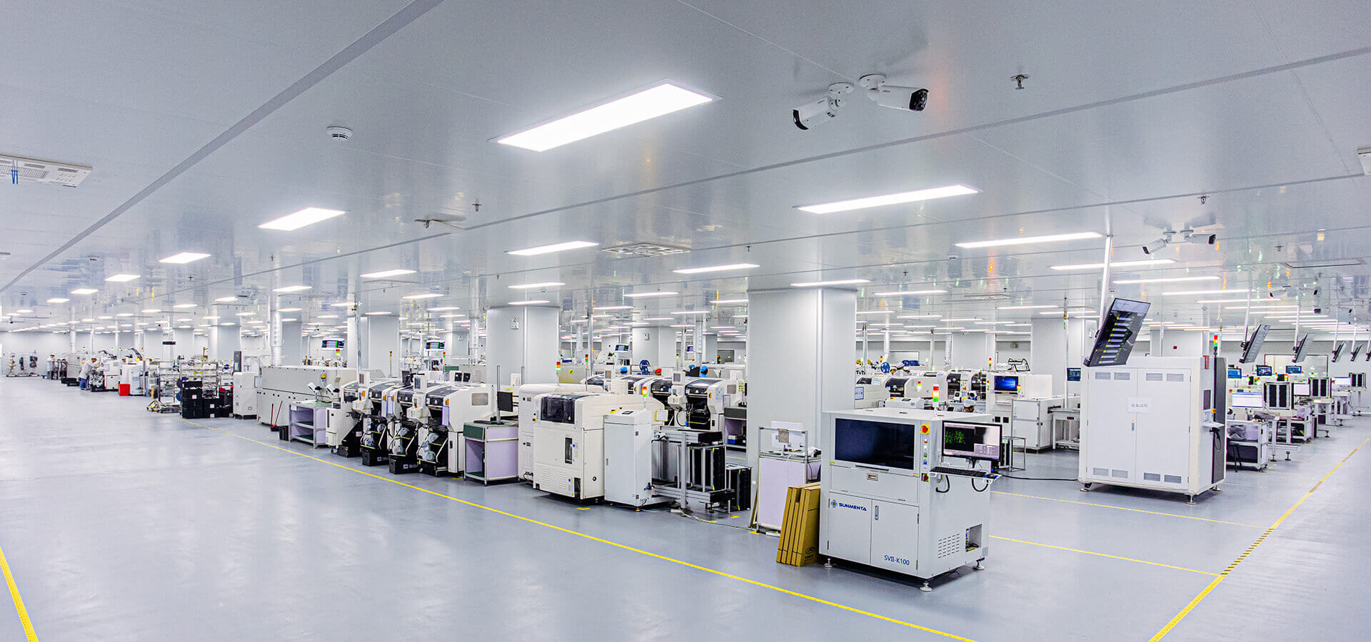 Nossa produção inteligente inclui montadores de chips SMT de alta velocidade e linhas de montagem au